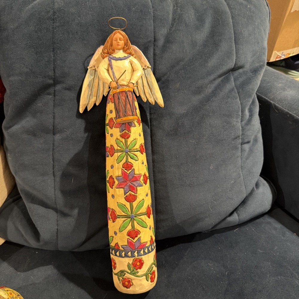 2004 Jim Shore‎ Music Warms the Heart Heartwood Creek Angel with Drum